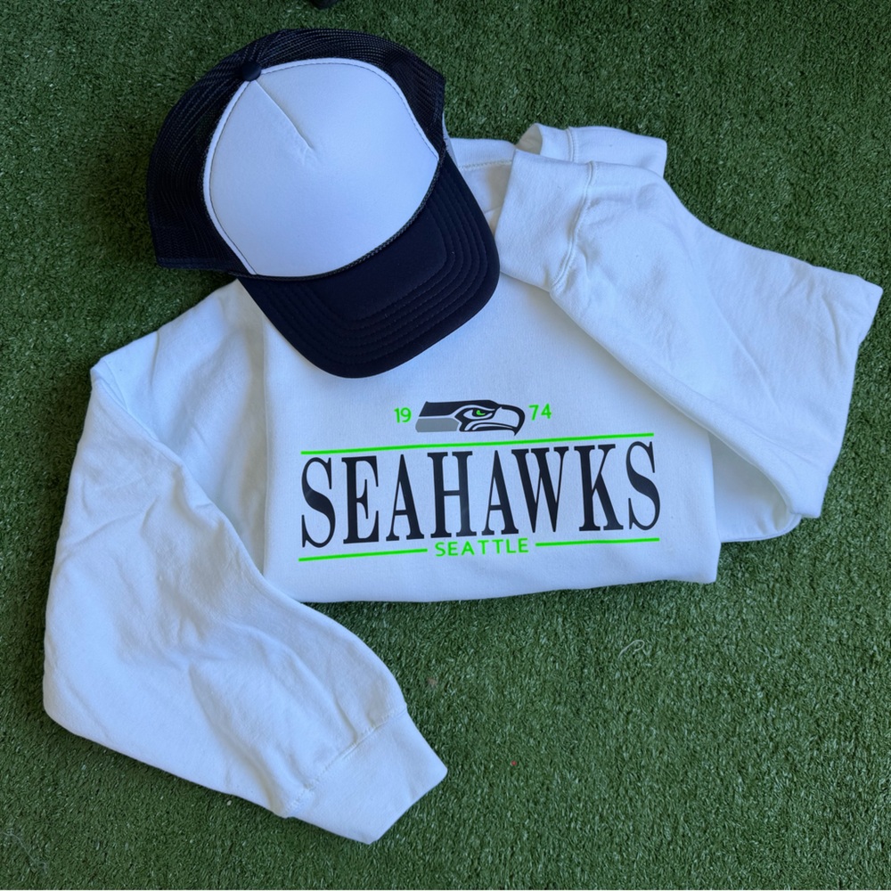 Seattle Seahawks White Sweatshirt, NFL